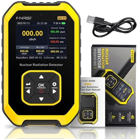 Fnirsi Détecteur de rayonnement nucléaire Geiger counter GC-01 Geiger counter Dosimètre personnel X-ray γ-ray β-ray Testeur de radioactivité détecteur de marbre (jaune)