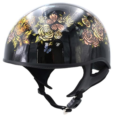 Hot Leathers Advanced DOT Half Helmet Skull Cap - Lightweight Composite Shell Beanie - Open Face Vent