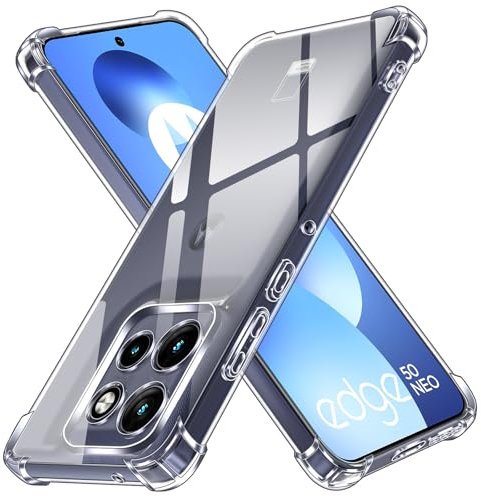 iVoler Cover per Motorola Moto Edge 50 Neo, Custodia Antiurto Trasparente per Assorbimento degli Urti con Paraurti in TPU Morbido, Sottile Morbida in Silicone TPU Protettiva Case