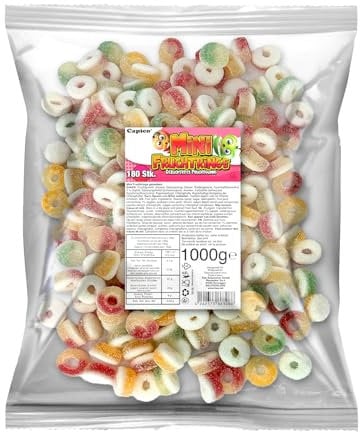 Capico Mini Fruchtringe Fruchtgummi (1000g) im Beutel, Halal