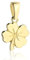 Rodium - Kleeblatt Anhänger Gold 585 Echtgold, Kettenanhänger Gold 585 Damen, Höhe 10.00 mm, Breite 10.00 mm, Gewicht 0.70 g
