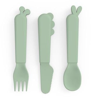 Kinderbesteck kiddish, 3er Set - grün