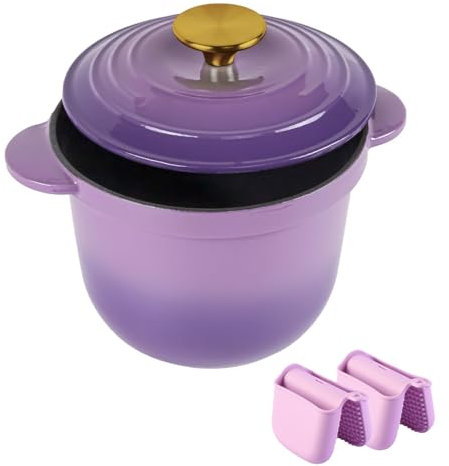 WXFKLDJ Horno Holandés Esmaltado Horno Holandés Para Pan Antiadherente Utensilios De Cocina De Hierro Fundido Esmaltado Horno Holandés 2 Cuartos Para Hornear Pan Seguro En Todas Las Estufas