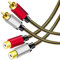PIGHNDD 2RCA Male to 2RCA Female Cable,RCA Extension Cable Nylon Braid 2 RCA Male to 2 RCA Female Stereo Audio Extension Cable (3M)