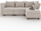 Flamaker Sofa with Storage, Corner Sofa with Upholstered Furniture, Modular Sofa with Angle-Adjustable Armrests and Backrests (4 Seats, Beige)