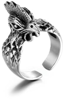 Caiduoduo Neuheit Kreativer Hahn Ring Retro Persönlichkeit Sternzeichen Männlich Offener Ring