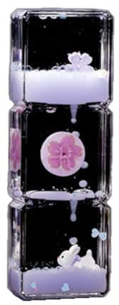 Nxyupv Mini Sablier Liquide de Dessins Animés, Sablier pour Enfants, Jouet de Sablier de Dessin Animé, Décoration de Bureau/Maison Violet