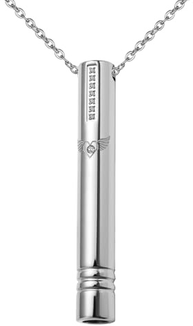 Flongo Achtsames Atmen Raucherentwöhnung Halskette: Rosegold Gold Raucherentwöhnung Hilfsmittel Edelstahl Angst Atmung Kette Herz Flügel Cubic Zirconia Anhänger Meditation Entspannung Herren Damen