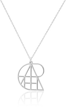 Personalised Design Name Logo Necklace, One of a Kind Jewellery, Gold Name Necklace Gift for Her, Wife, Mum (925 Sterling Silver)