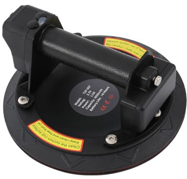 Elektrischer Saugheber, Glasheber, 21cm Vakuum Saugnapf Fliesenheber mit Kasten, Glassauger Saughalter Plattenheber Saugnäpfe für Laminat,Fliesen,Glas (Schwarz)