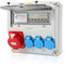 Gimisgu Wandverteiler Baustromverteiler CEE 1x32A 5P, 3x16A 230V Schuko Steckdosen, mit Leitungsschutzschalter und 3-Phasen Stromzähler, IP44 Wasserdicht, Vorverkabelt Stromverteiler