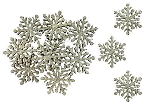 Oblique Unique Holz Schneeflocken 12er Set Schnee Konfetti Tisch Streu Geschenk Deko für Weihnachten DIY Dekoration Basteln