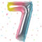Regenbogen Luftballon 7,Zahlen Luftballon Regenbogen,40 Zoll Bunt Folienballon 7，101cm Sandweiß Zahlenballon 7 Helium Ballon Luftballon 7 Geburtstag für 7 Jahre Geburtstagsdeko Kinder Mädchen Junge