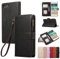 Rosbtib Case for iPhone SE 2022/2020 iPhone 8/7 4.7 Inch Leather Case Zip Magnetic Closure Wallet Case with 4 Card Slots Stand Function Retro Cover iPhone SE/8/7, Black