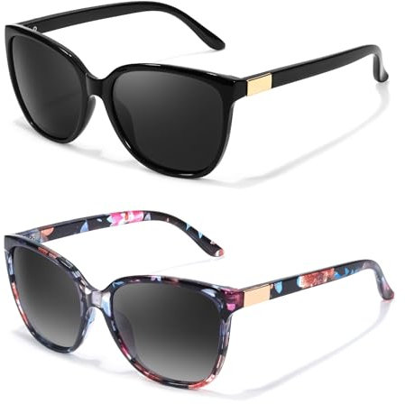 LVIOE 2P Polarisierte Sonnenbrille Damen - Stylischer und Trendiger UV400 Schutz für Outdoor Aktivitäten