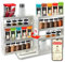 Organizador especias cocina con altura de estantes ajustables - Especieros para cocina extraible y giratorio - Organizador de especias cocina - Con 2 métodos de sujeción - Inlcuye QR con recetario