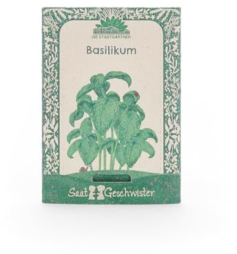 Saatgut Basilikum – Samenfest & BIO-Qualität | Basilikum-Samen für Garten & Balkon | Königskraut Saatgut in liebvoller Verpackung aus Zuckerrohrpapier | Vielseitiges Aroma für die Küche