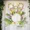 Osterkranz mit LED Licht, 40CM Türkranz Ostern Oster Kranz Haustür mit Eier Blumen Osterhase Deko Türkranz Frühling Osterdeko Hase zum Aufhängen Osterkranz Deko für Tür Wand Fenster (B)
