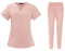 Yunshenla Ensemble Femme 2 Pcs - Blouse Medicale et Pantalon de Travail Femme Taille Elastique - Uniforme Infirmiere Professionnelle Manches Courtes Col V Tenue Aide Soignante(#11,M)