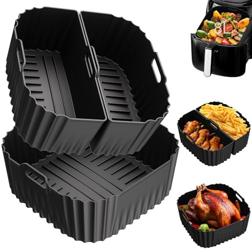 Silicone Mould Hot Air Fryer for Russell Hobbs Air Fryer XXL 8L (27170-56), Pack of 3 Airfryer Silicone Mould for Russell Hobbs XXL 8.3 L (27632-56) Reusable Silicone Inserts, Dishwasher Safe