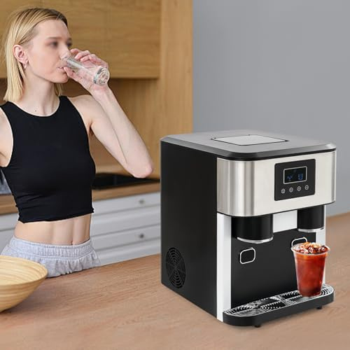 Mini Eiswürfelmaschine Klein Ice Cube Maker, Multifunktionale Eiswürfelbereiter Tragbares Crushed Ice Maschine für Haushalt, Büro, Bar und Party, 16 Eiswürfel in 7-9 min