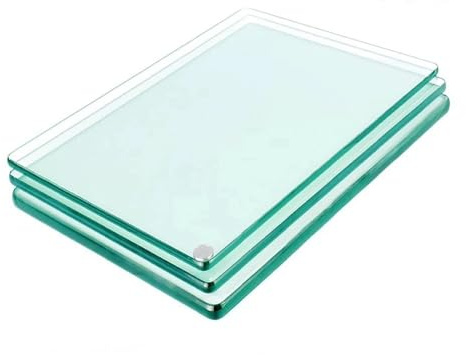 Rechteckige Glasplatte für Kaminofen 80x40 cm Gehärtetes Glas Tischplatte, Klar Sicherheitsglas Schutzplatte Solide Und Dick(90x90cm/35.4x35.4in)