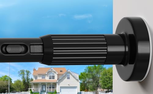 AIZESI Black Shower Curtain Pole 105-262Cm, Extendable Curtain Poles Extra Long Tension Rod, Shower Curtain Rail Room Divider Curtain Rod, No Drill Heavy Duty Tension Rod