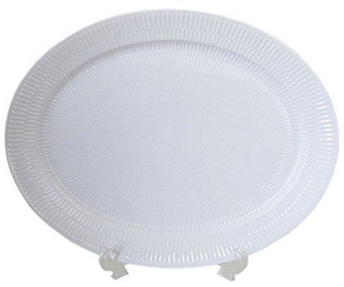 Royal Copenhagen White Fluted - Piatto da bistecca in porcellana, 33 cm