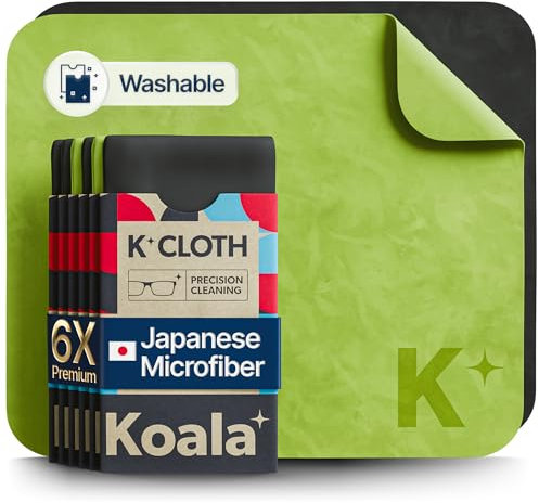 Koala Lifestyle Panno di pulizia a microfibra Pulito computer, Elettronica, Occhiali, Televisore, Schermo digitale, Fotocamera | Dust e Streak Free | Qualità ottica premium, XL 6 x7 - 6 pezzi, blue