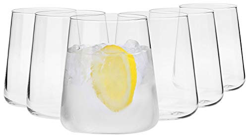Krosno Gin-Gläser Wassergläser Weißweingläser Trinkgläser | Set von 6 | 430 ML | Avant-Garde Kollektion | Perfekt für zu Hause Restaurants und Partys | Spülmaschinenfest