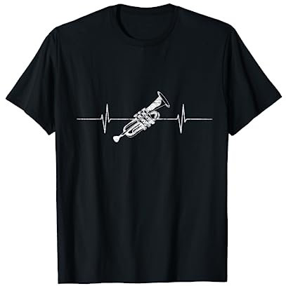 EKG Herzschlag Trompete T-Shirt - Trompetenspieler Geschenk T-Shirt