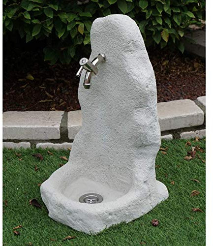 Fontana in Pietra ricostruita Baltimora Grigio c/Accessori cromati
