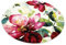 CARPETIA Designerteppich Rund Blumenmotiv Creme & Bunt Größe 120 cm Rund