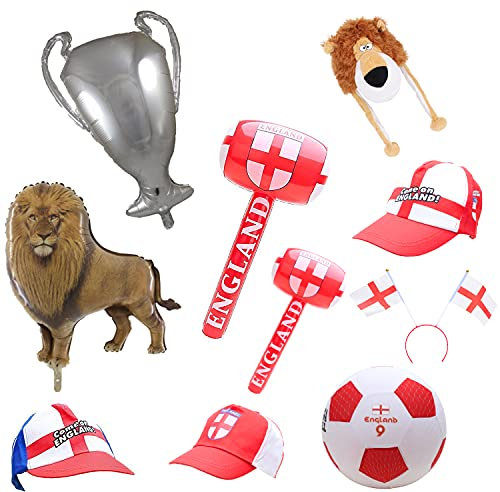 Toyland® England Party Bundle - 9 Teile - Euro 2021 Football Party - Feierlichkeiten zum Ende der Lockdown-Feier