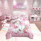 Loussiesd Juego de edredón de unicornio para niños y niñas, juego de ropa de cama con corazón rosa, regalo de unicornio, edredón acolchado de plumón tamaño individual