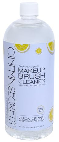 Cinema Secrets Solution nettoyante originale pour pinceaux de maquillage – Nettoyant professionnel pour pinceaux de maquillage – Séchage rapide, formule sans rinçage – Élimine le maquillage tenace et