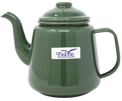 1.5L Enamel Teapot Moss Green Gas Electric Hobs Compatible Induction Safe 14cm