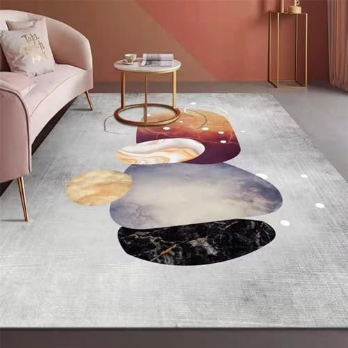 RUGMRZ Auslegware Abstrakt und minimalistisch Kinder Teppich grau küche Dekoration sitzecke kinderzimmer Auslegware kleine teppiche140x200CM