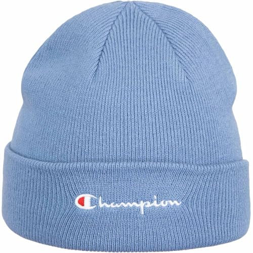 Champion Unisex Lifestyle Caps (806064) -Recycled Acrylic Knitted Yarn Embroidered Script Logo Beanie-Mütze, Blau (BS099), One Size