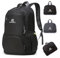 KANJISAURS Leichter Tavel-Rucksack, 30 l, wasserdicht, Diebstahlschutz, Wanderrucksack, faltbar, Camping, Tagesrucksack, Schwarz, Tagesrucksäcke
