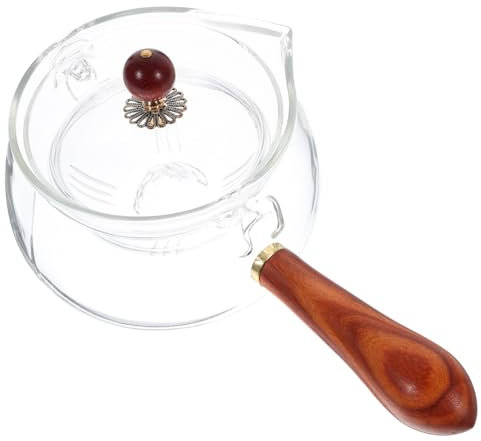 Genérico Tetera Única con Asa Lateral Capacidad de 500 Ml de Vidrio Giratoria Decorativa Fácil de Usar