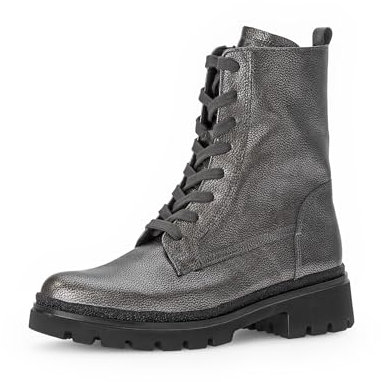 Gabor Damen Combat Boots, Frauen Stiefeletten,Winterschuhe,warm,gefüttert,Stiefel,Bootee,Booties,halbstiefel,anthrazit (Mel.),36 EU / 3.5 UK