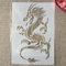 Pochoirs pour peinture sur bois, 26 x 18 cm, motif dragon chinois pour peinture, modèles de dessin réutilisables, pour tissus, meubles, murs, loisirs créatifs, style B
