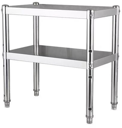 Arbeitstisch Edelstahl aus Edelstahl Vom Boden Bis Zur Decke Reichende Offene Regale Verstellbarer Laminat-Arbeitstisch aus Metall for Die Küche Tragender Hoher Kommerzieller Vorbereitungstisch(60x50x