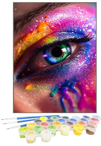 Malen Nach Zahlen Erwachsene Abstrakt, Paint by Numbers Auge DIY mit Pinseln und Acrylfarben Handgemalt öLgemäLde Leinwand für Kreative Heimdekoration Geschenke für Frauen, Ohne Rahmen 100x135cm 6B-9