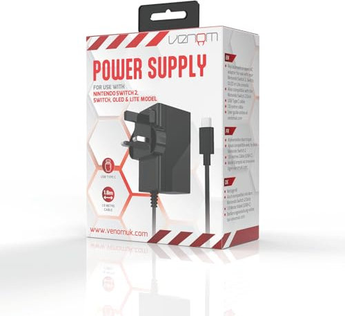Venom Switch 2 Fast Charge 60W Power Adaptor (Nintendo Switch 2)