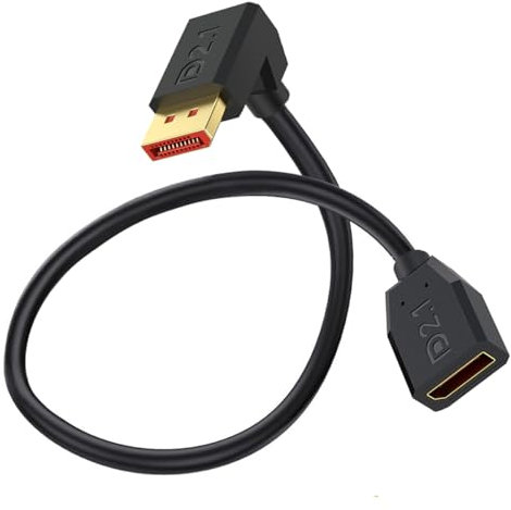 52Gbps Displayport 2.1 Extension Cable Unterstützung 16K@30Hz, 8K@120Hz, 4K@240Hz/165Hz/144Hz, HDR, HDCP DSC 1.2a, für FreeSync G-Sync Gaming Monitor 4090 7900xt (50cm) (Up)