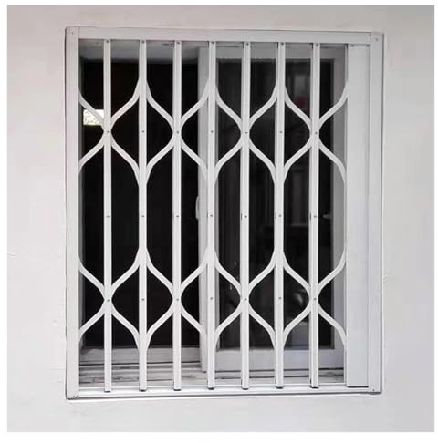 JLXJYS Barrière de sécurité for fenêtre Pliante Horizontale, barreaux de sécurité en Aluminium Blanc, Garde-Corps verrouillable for fenêtre de sous-Sol Anti-effraction(32x51in/80x130cm)