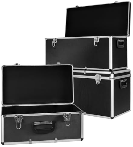 trucky Aluminium 3er Set Schwarz Boxen Alukiste 3x Alu Box Koffer Kiste Transportbox Werkzeugkiste Werkzeugkoffer