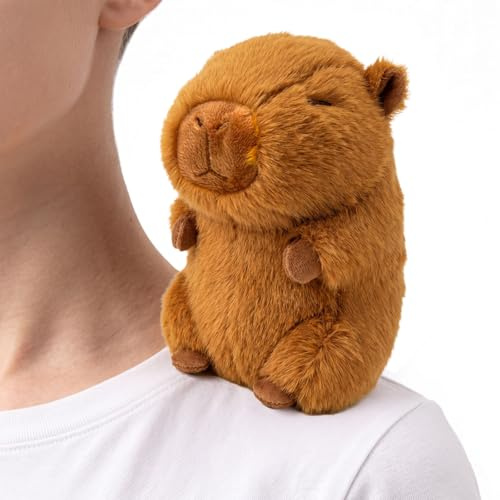 Juvanovo Peluche Capybara Hombro, Peluche de Capybara Iman, Juguete de Peluche Capibara, Simulación Animal Juguetes, Regalo para Fans